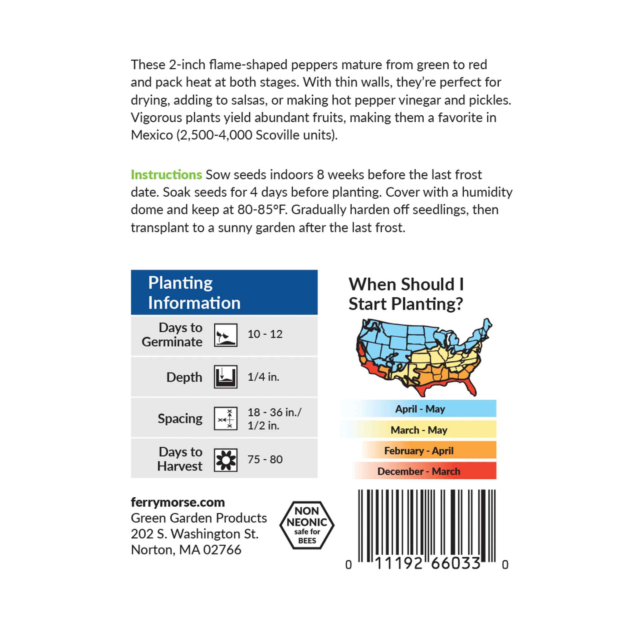 Ferry-Morse pepper hot blend seed packet